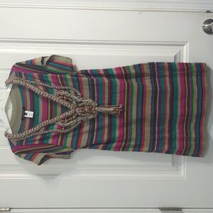 Nanette Lepore Striped Braided Bead neckline Dress